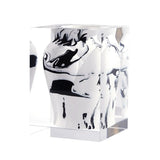 Wide-Mouthed Acrylic Vase – White Mottle by LAZADO-Decor - Alternate Angle