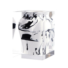 Wide-Mouthed Acrylic Vase – White Mottle by LAZADO-Decor - Alternate Angle
