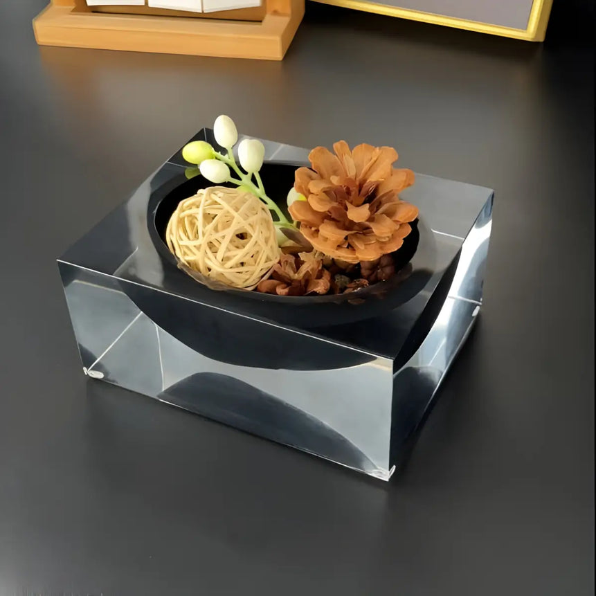 وعاء أكريليك بلوك – لون أسود أنيق