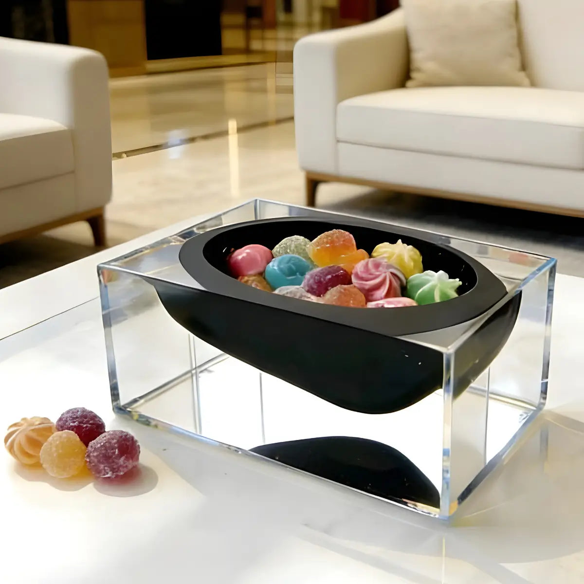 وعاء أكريليك بلوك – لون أسود أنيق