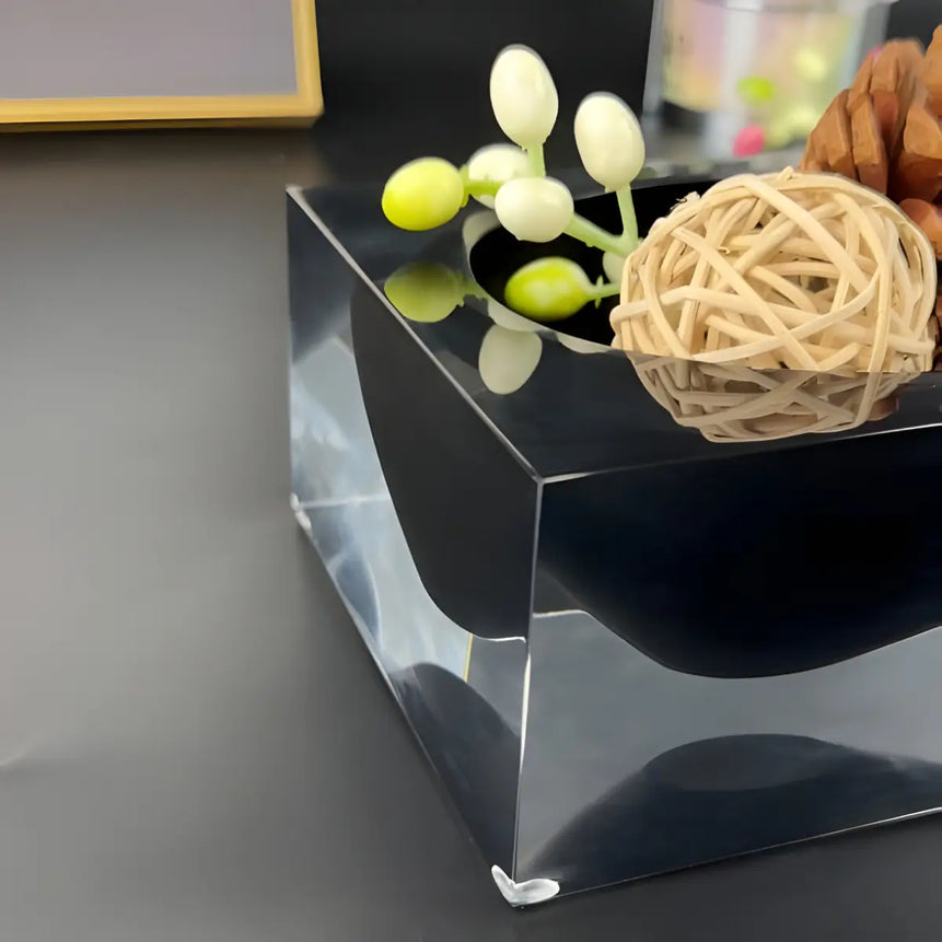 وعاء أكريليك بلوك – لون أسود أنيق