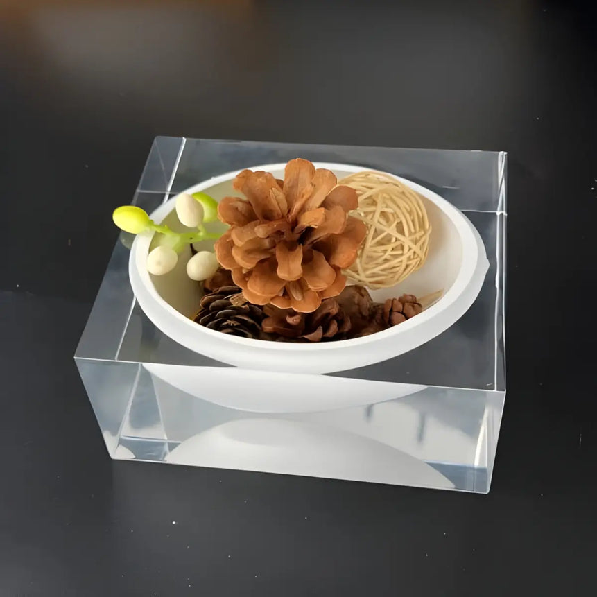 وعاء أكريليك بلوك – لون أبيض نقي