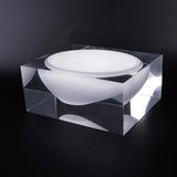 Acrylic Block Bowl – White by LAZADO-Decor - Detail View