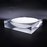 Acrylic Centre Bowl – White by LAZADO-Decor - Detail View