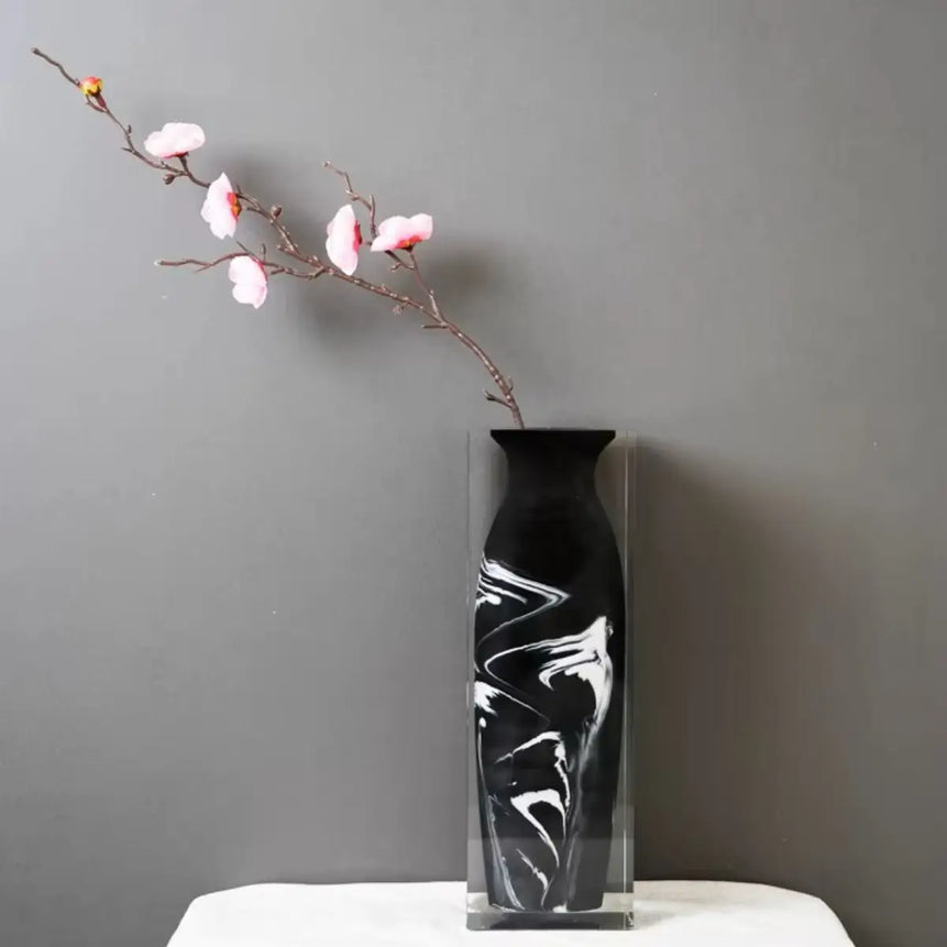 Taibai Acrylic Art Vase – Black Mottle