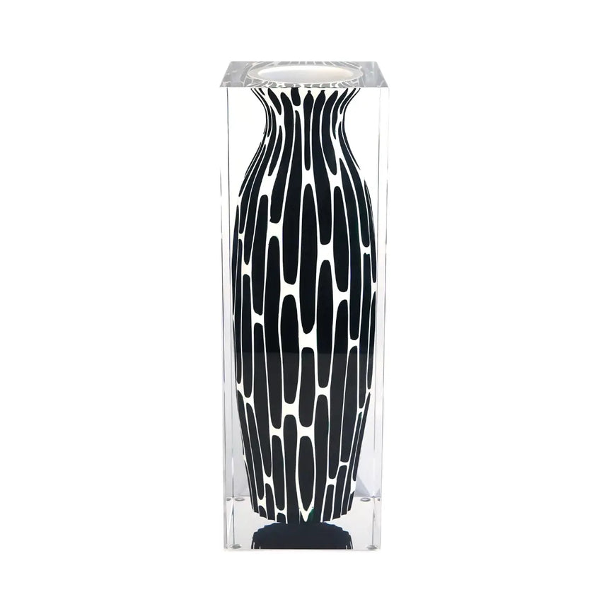 Taibai Acrylic Art Vase – Dark Green Mottle