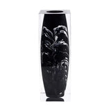Waist-Drum Acrylic Art Vase – Black Mottle by LAZADO-Decor - Alternate Angle