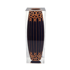 Waist-Drum Acrylic Art Vase – Brown Mottle