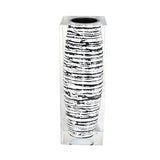 Waist-Drum Acrylic Art Vase – Grey Mottle by LAZADO-Decor - Alternate Angle