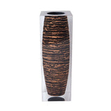 Waist-Drum Acrylic Art Vase – Golden Mottle by LAZADO-Decor - Alternate Angle
