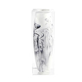 Waist-Drum Acrylic Art Vase – White Mottle by LAZADO-Decor - Alternate Angle