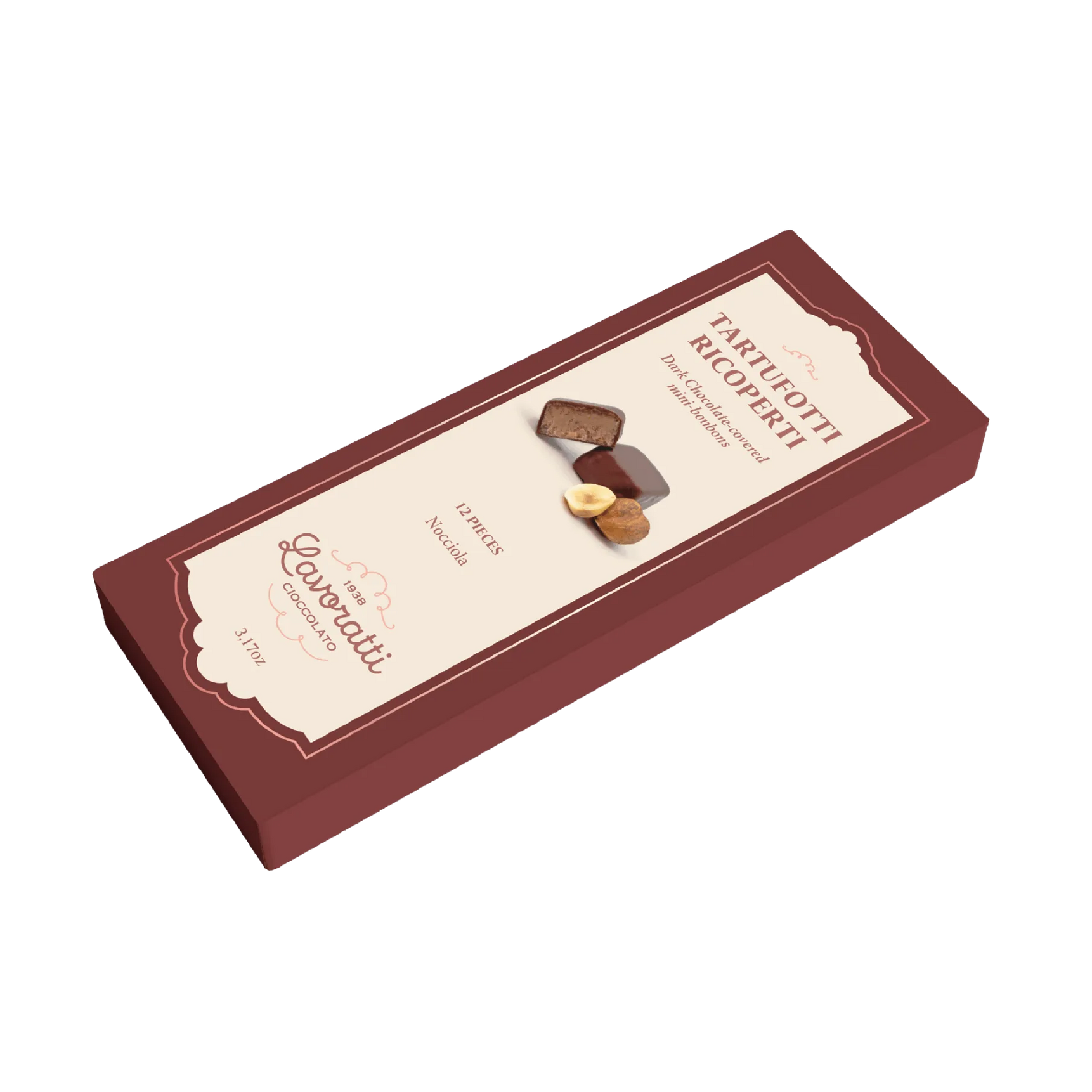 DARK CHOCOLATE-COVERED TRUFFLES HAZELNUT 90g