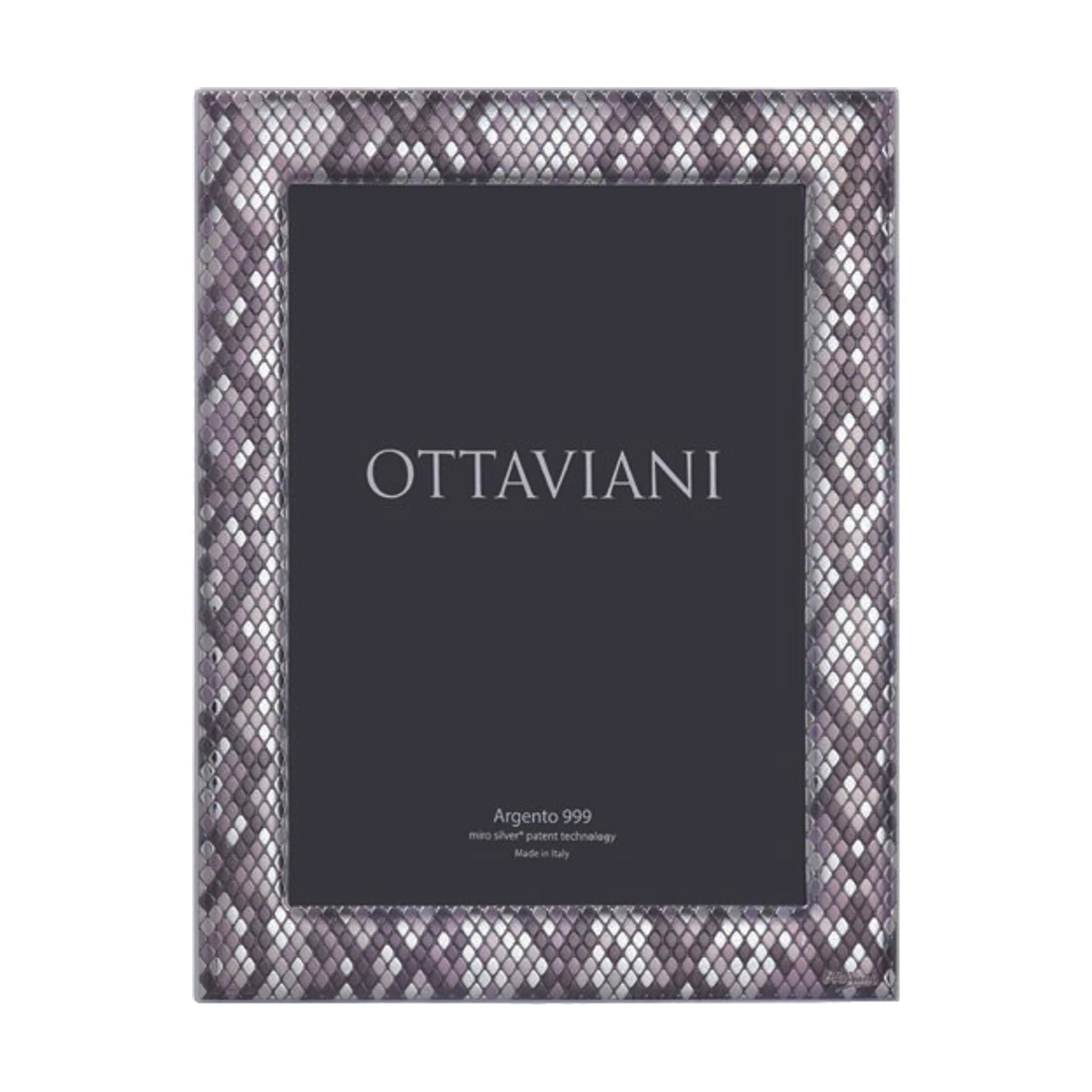Miro Silver Photo Frame — Dark Grey Python · 9×13 cm