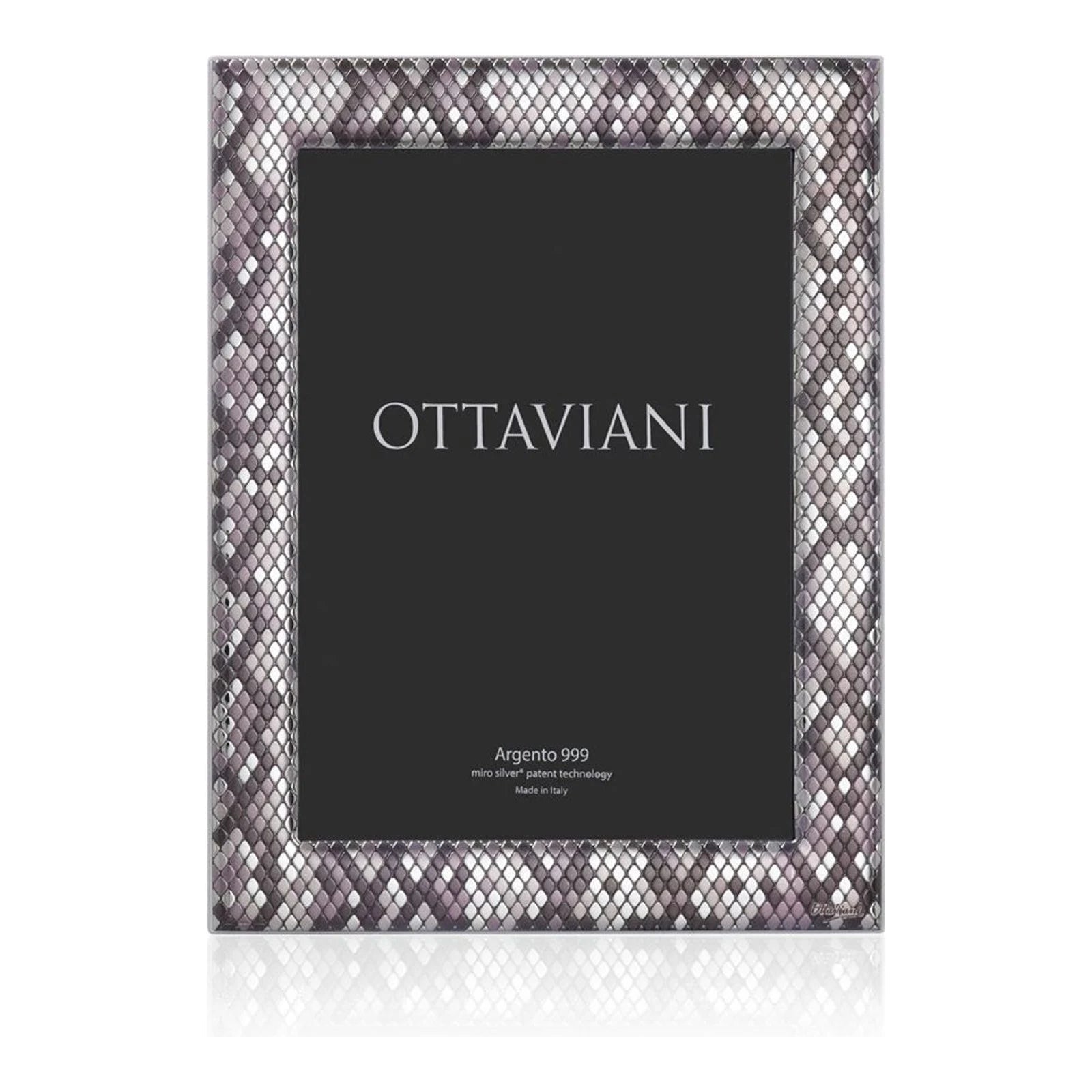 Miro Silver Photo Frame — Dark Grey Python · 13×18 cm