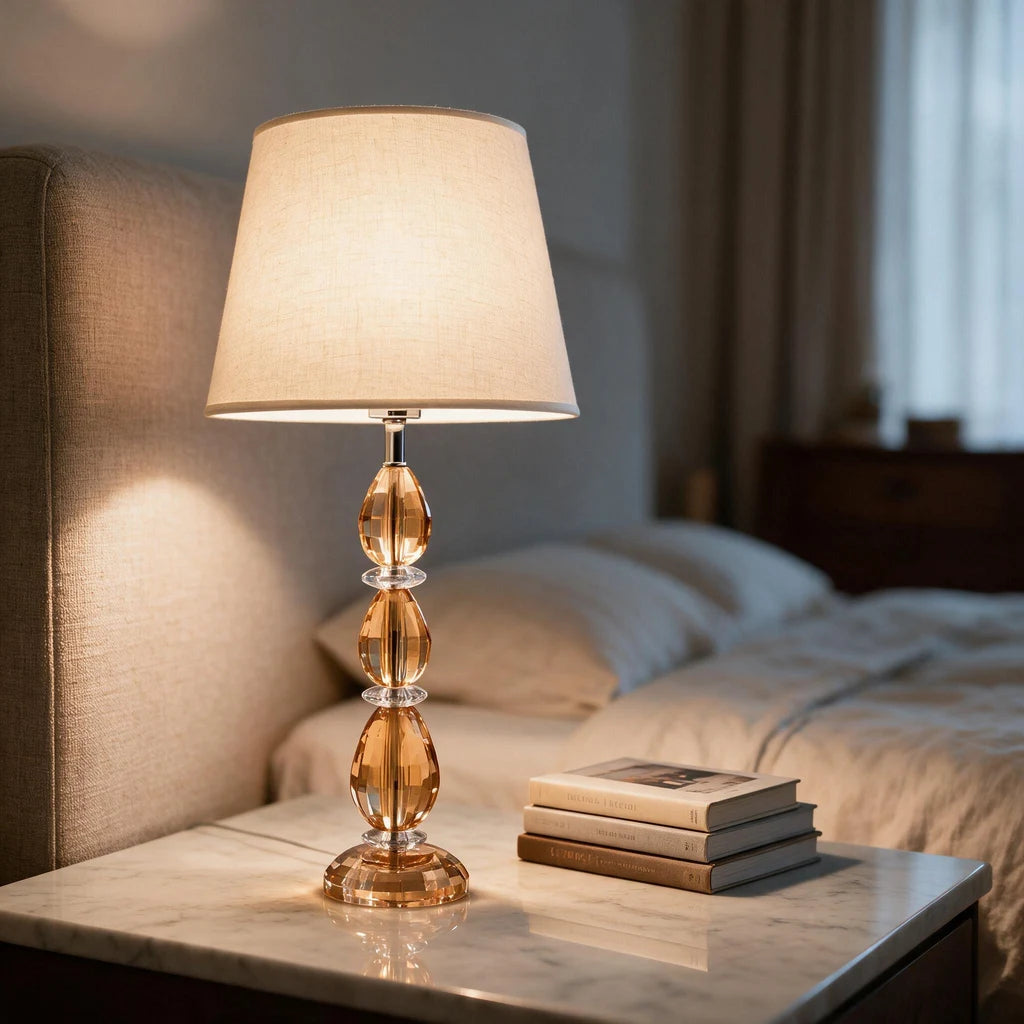 Amber Crystal Table Lamp · 58 cm