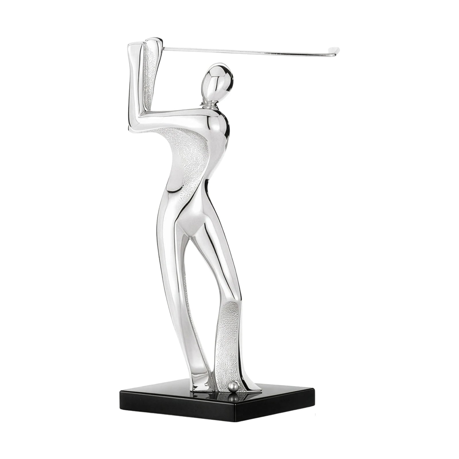 Golfer Sculpture — Silver on Crystal