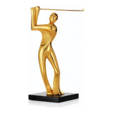 Golfer Sculpture — Gold on Crystal