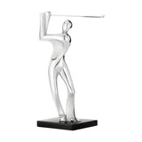 Golfer Sculpture — Silver on Crystal