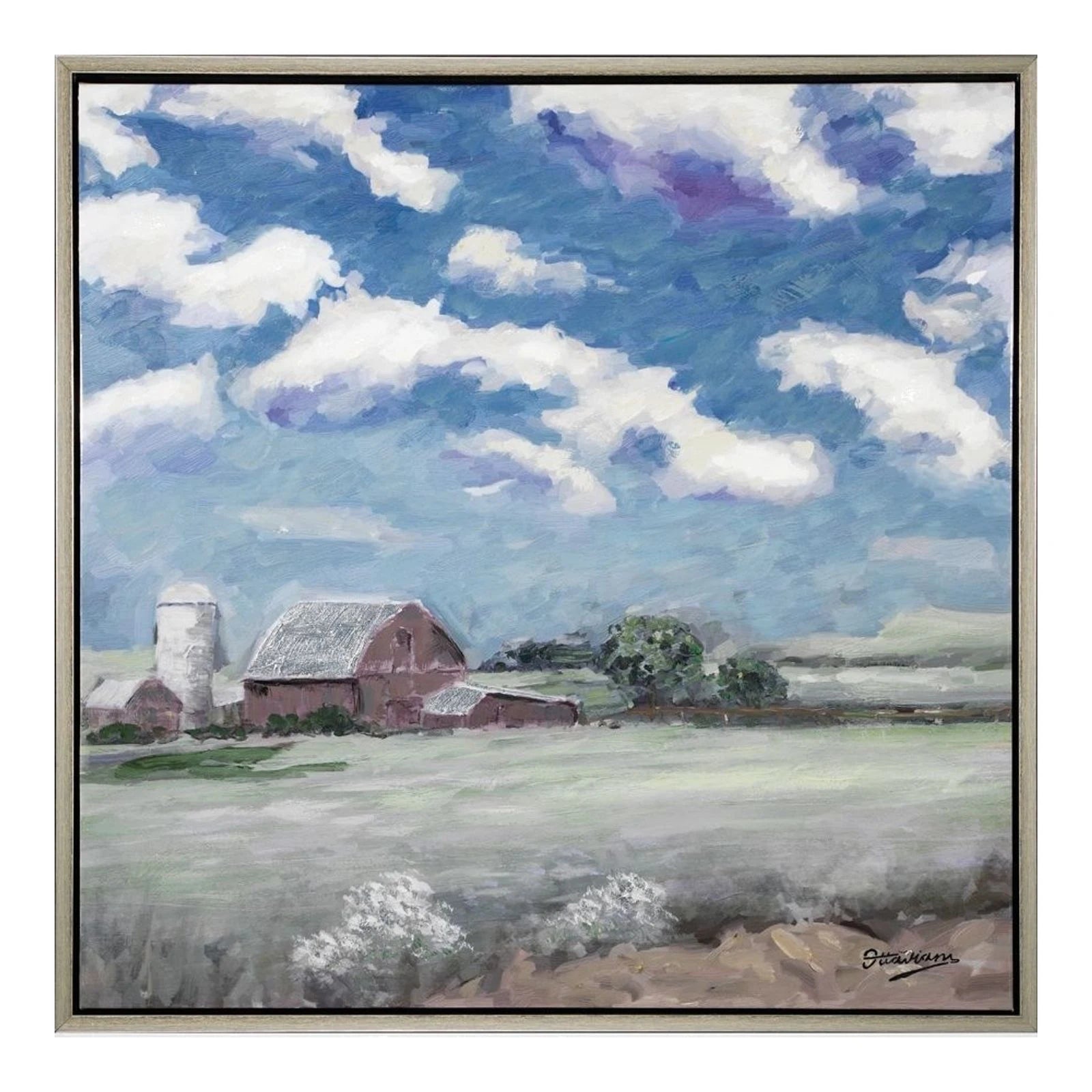 Landscape — Oil on Canvas, Gloss Finish · 100×100 cm