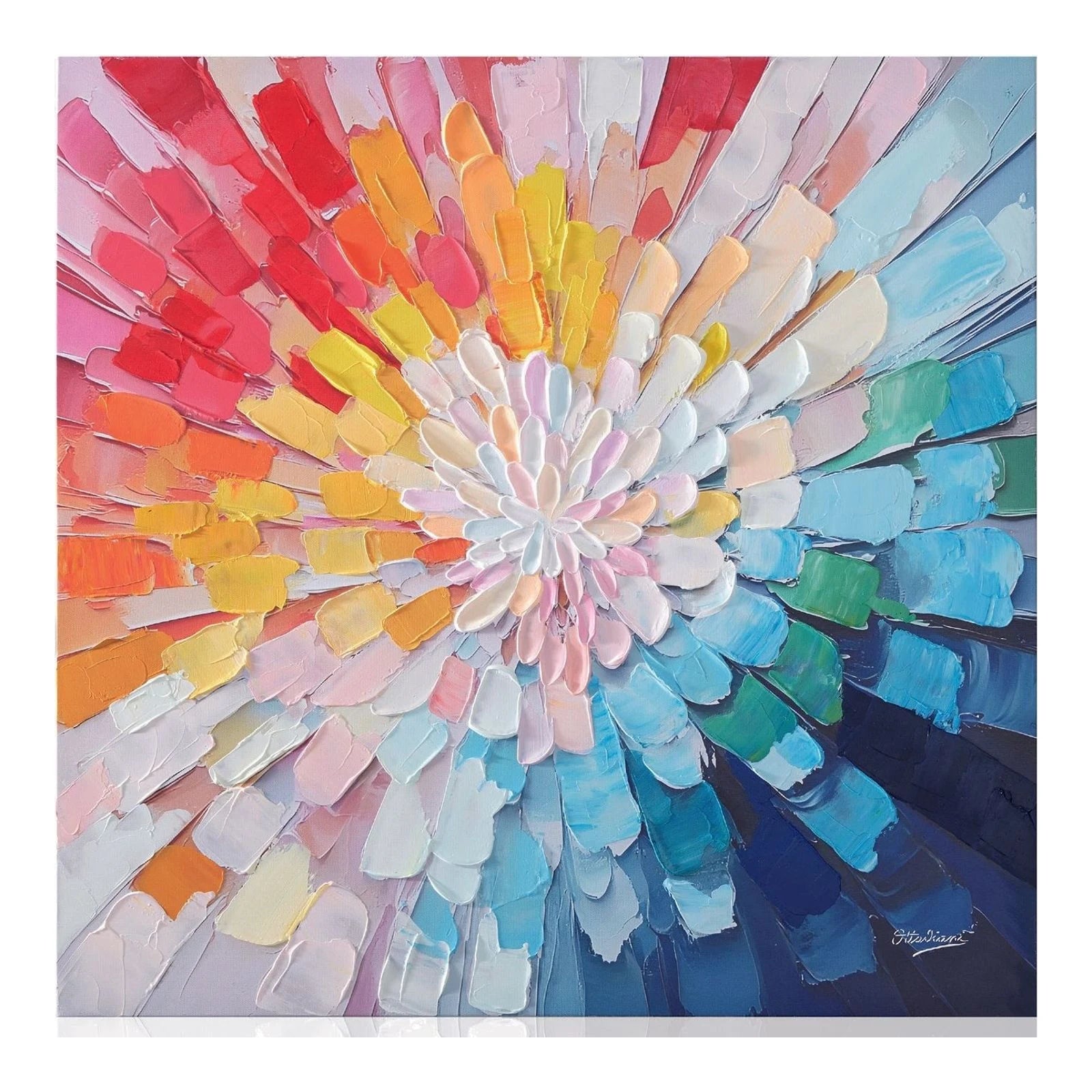 Chromatic Bloom — Painting on Canvas · 80×80 cm