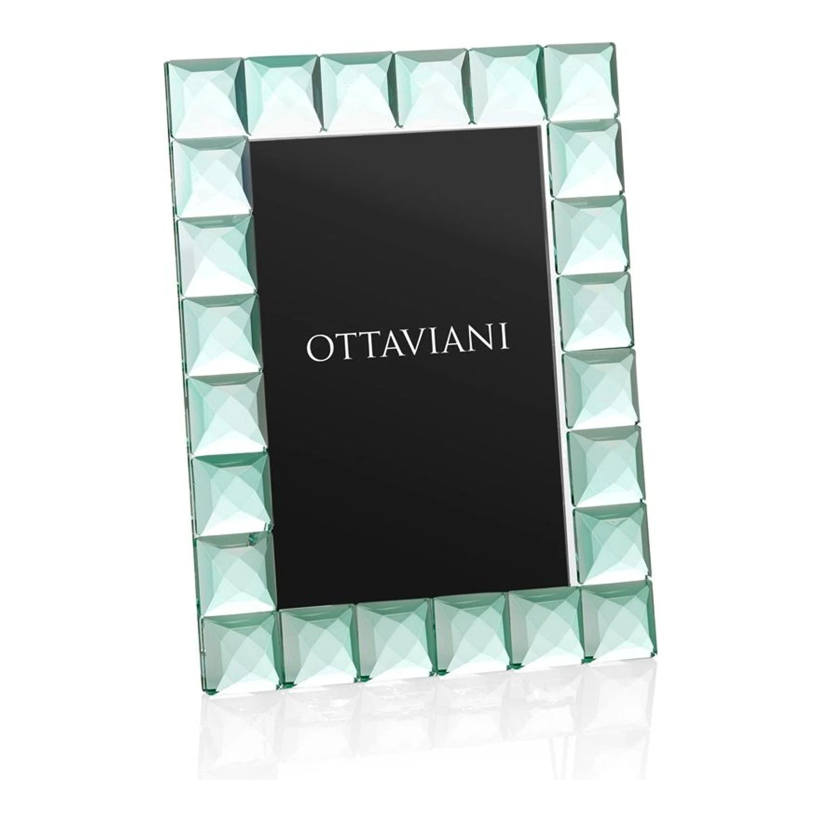 Crystal Photo Frame — Aquamarine Studs · 10×15 cm