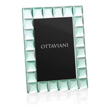 Crystal Photo Frame — Aquamarine Studs · 10×15 cm