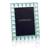 Crystal Photo Frame — Aquamarine Studs · 20×25 cm