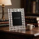Crystal Photo Frame — Clear Pyramid Studs · Portrait