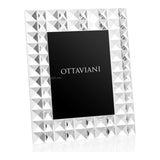 Crystal Photo Frame — Clear Pyramid Studs · Portrait