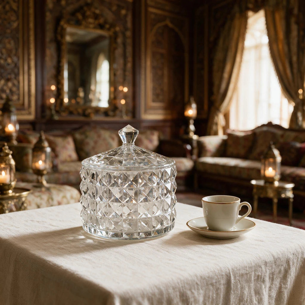 Round Crystal Box with Lid