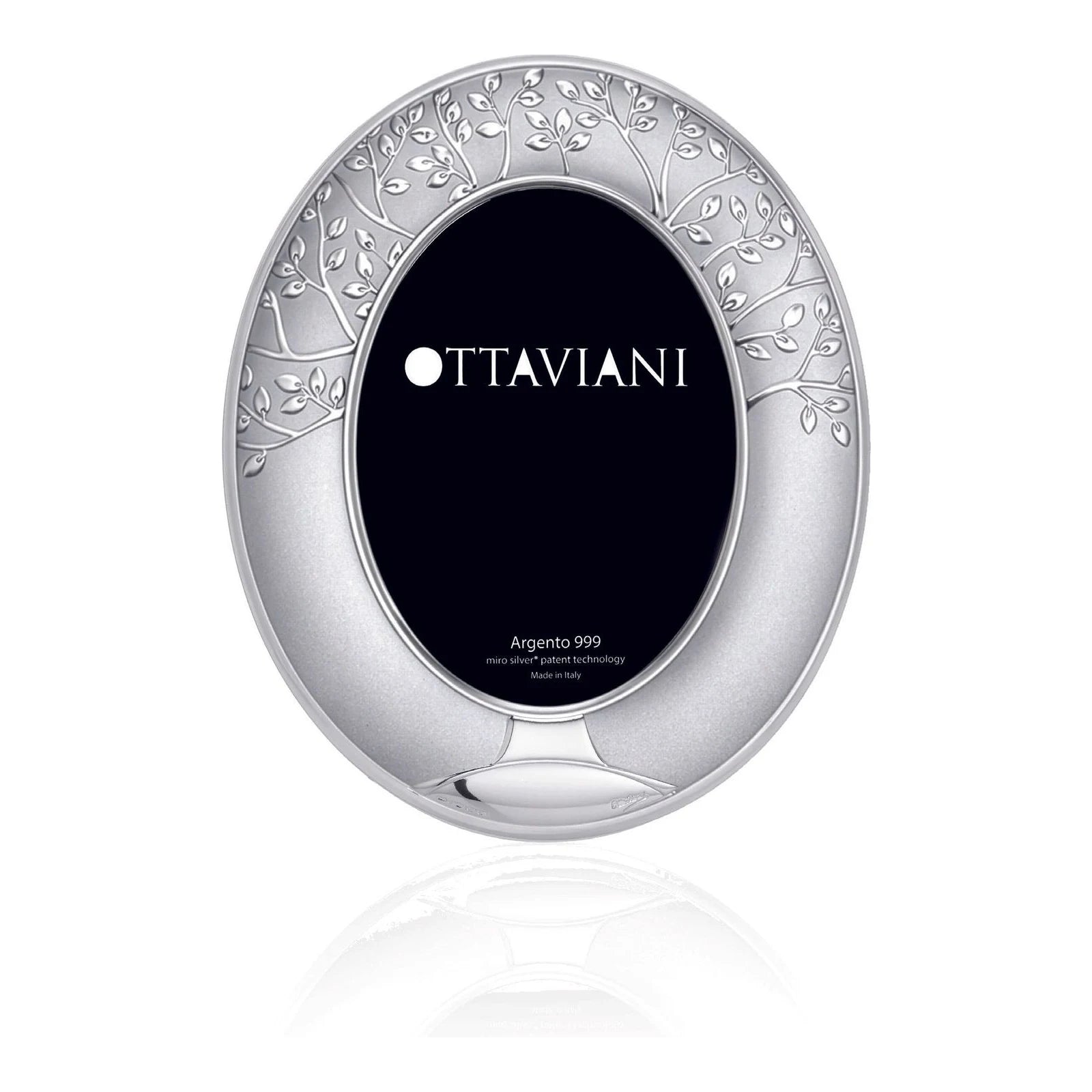 Miro Silver Photo Frame — Albero della Vita, Oval · 10×15 cm