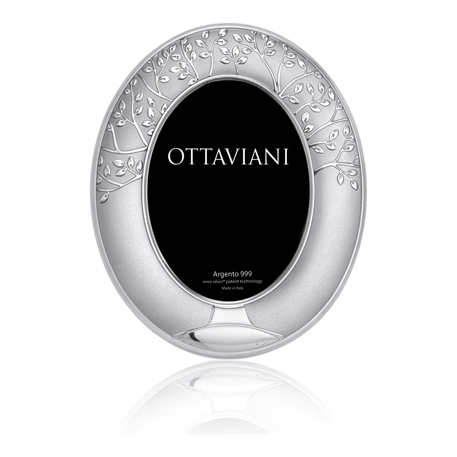 Miro Silver Photo Frame — Albero della Vita, Oval · 13×18 cm