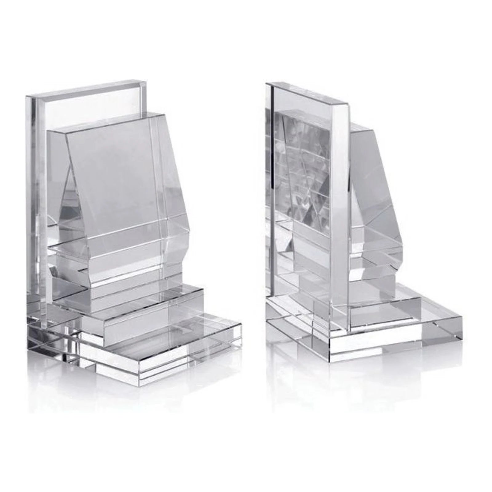 Crystal Bookends — Pair · 25×11.5×20.5 cm