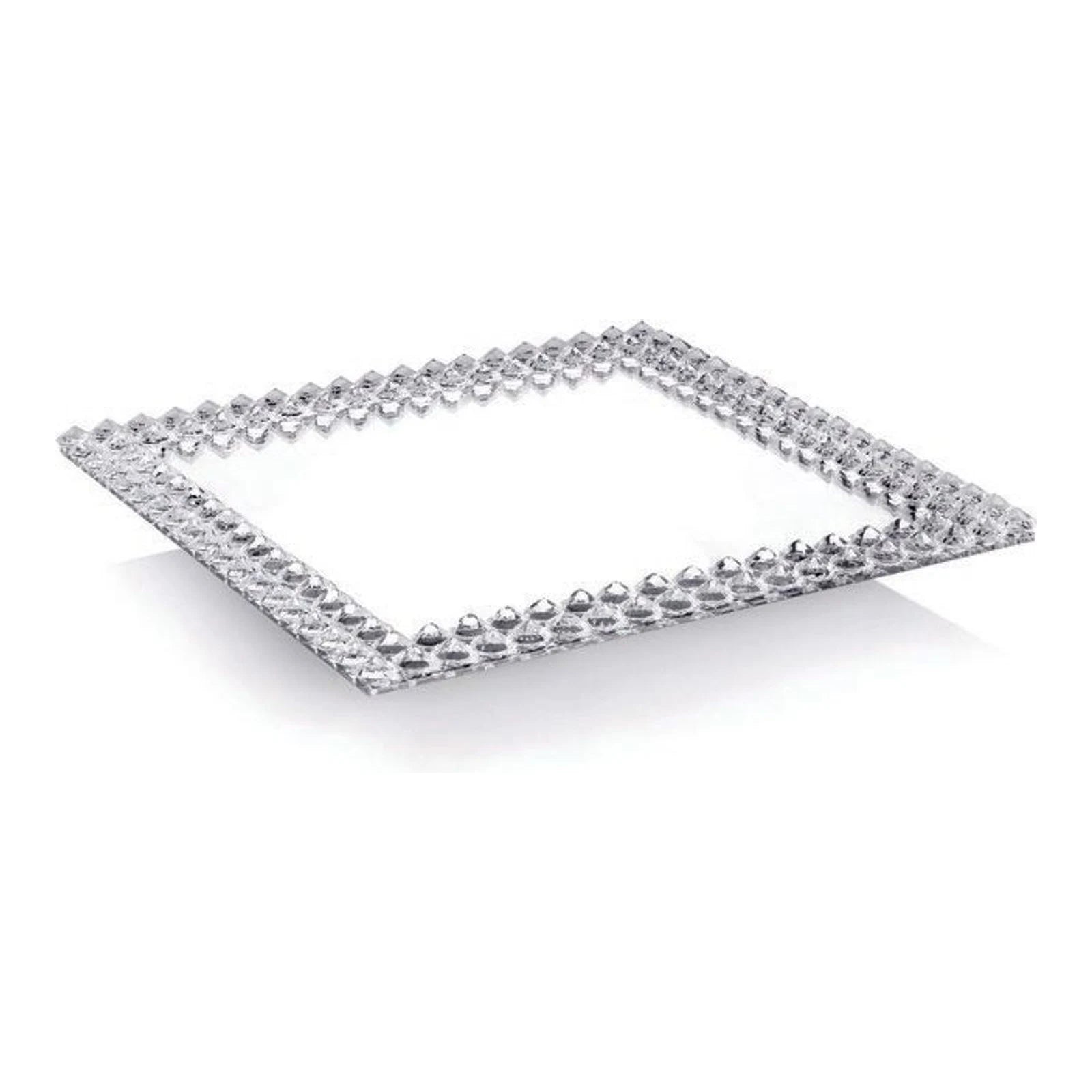 Beaded Crystal Tray — Square · 30×30 cm