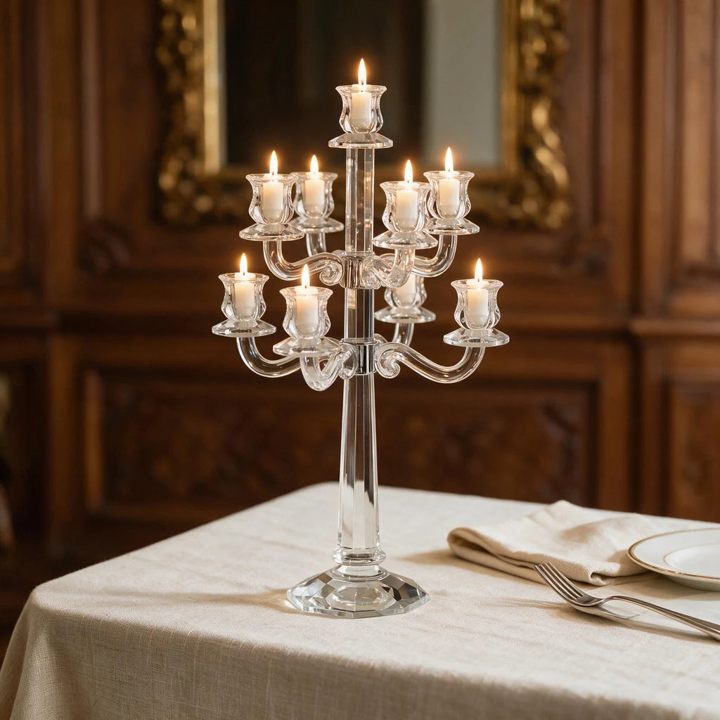 Nine-Arm Crystal Candelabrum