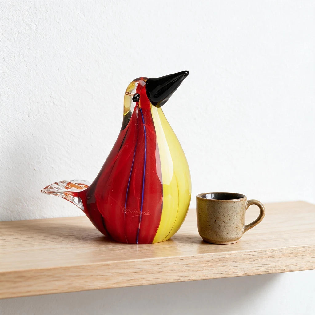 Albatross Figurine — Hand-Worked Coloured Crystal · 10.5 cm