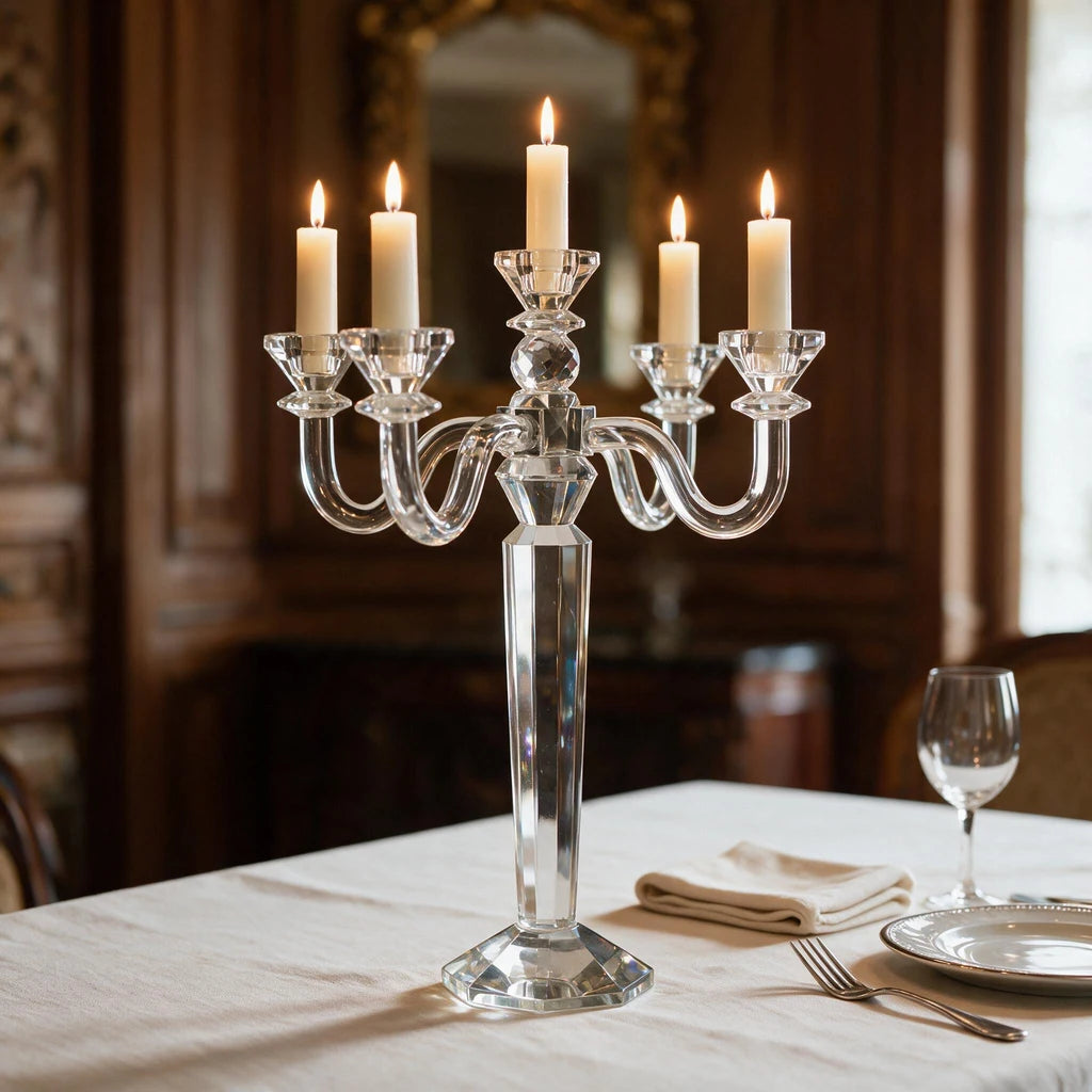 Five-Arm Crystal Candelabrum
