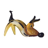 Reclining Dog Figurine — Hand-Worked Coloured Crystal · 16.2 cm