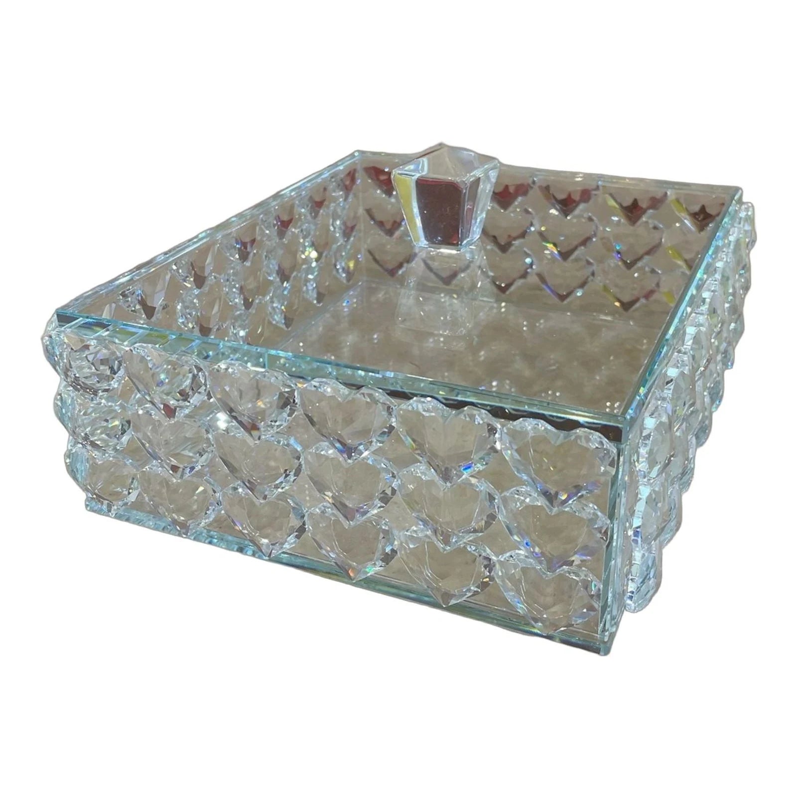Mint Crystal Boxes — Pair, Rectangular
