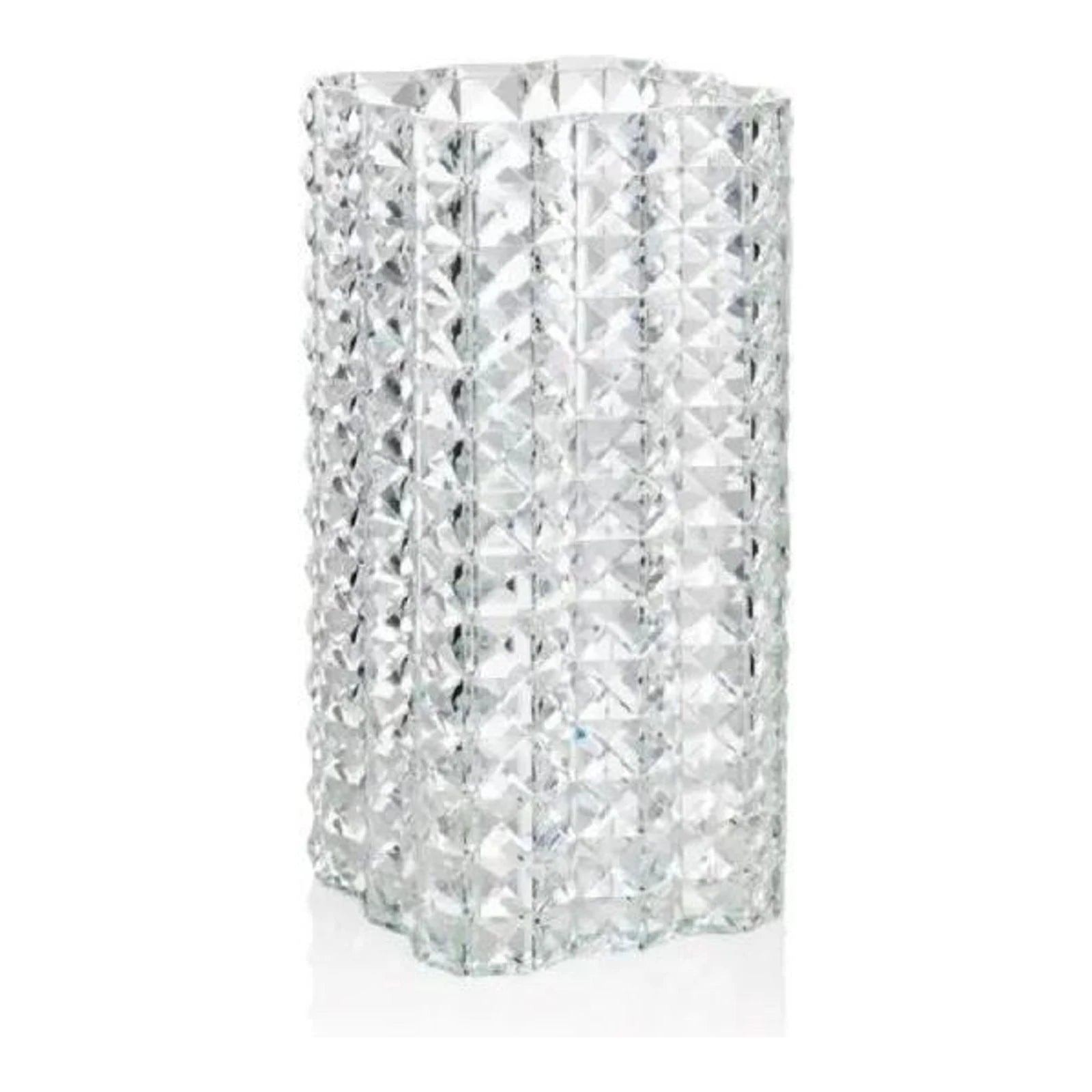 Crystal Vase — Pyramid Cut · 31 cm