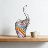 Little Elephant Figurine — Hand-Worked Coloured Crystal · 21 cm