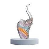 Little Elephant Figurine — Hand-Worked Coloured Crystal · 21 cm