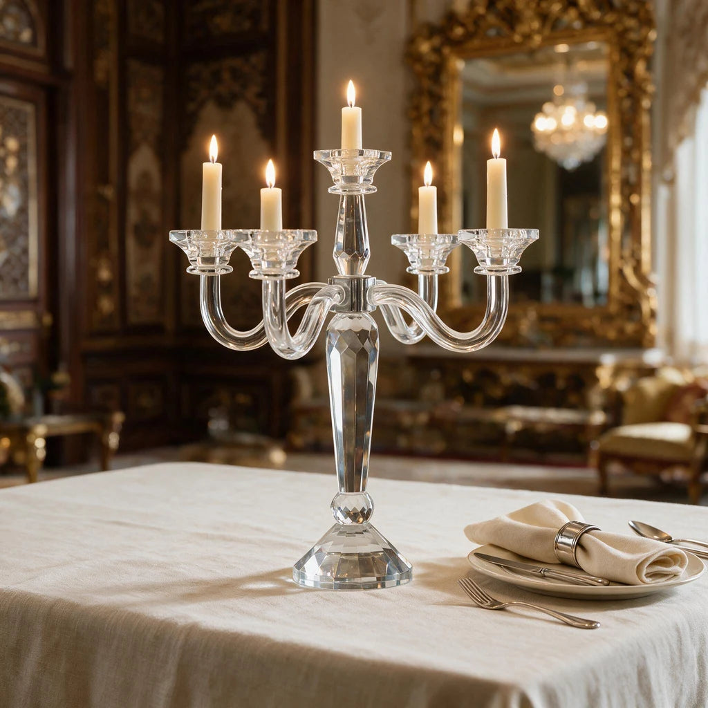 Five-Arm Crystal Candelabrum · 35×35 cm
