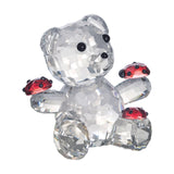 Teddy Bear with Ladybirds — Crystal · 11.5×9.5×10 cm