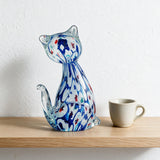 Cat Figurine — Murrine Coloured Crystal · 8.5×4.5×12 cm