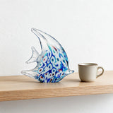 Angelfish Figurine — Murrine Coloured Crystal · 12×3.5×12.5 cm