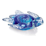 Sea Turtle Figurine — Coloured Crystal · 11.5×9.5×5 cm