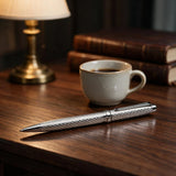 Chrome Ballpoint Pen — Diamond Knurl