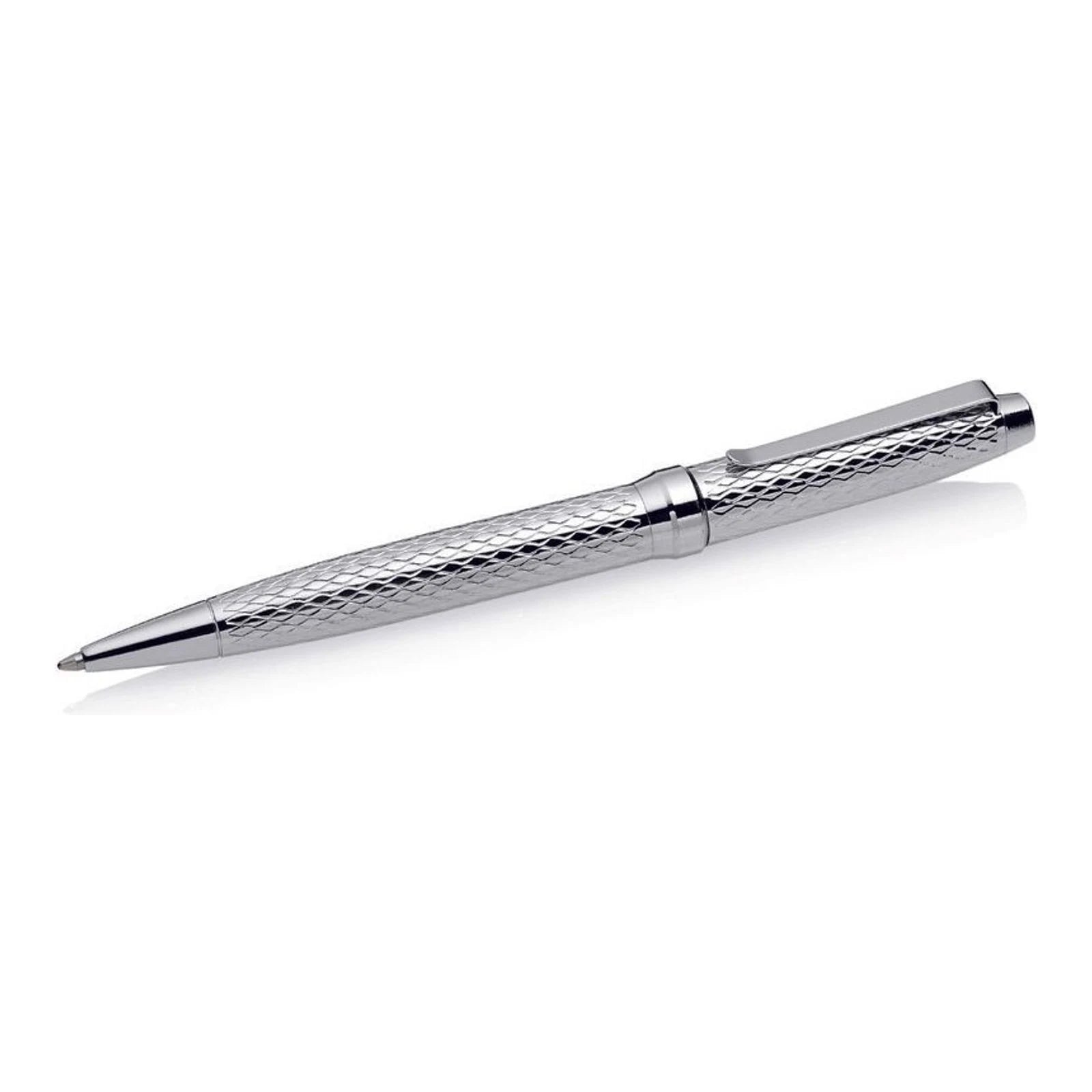 Chrome Ballpoint Pen — Diamond Knurl