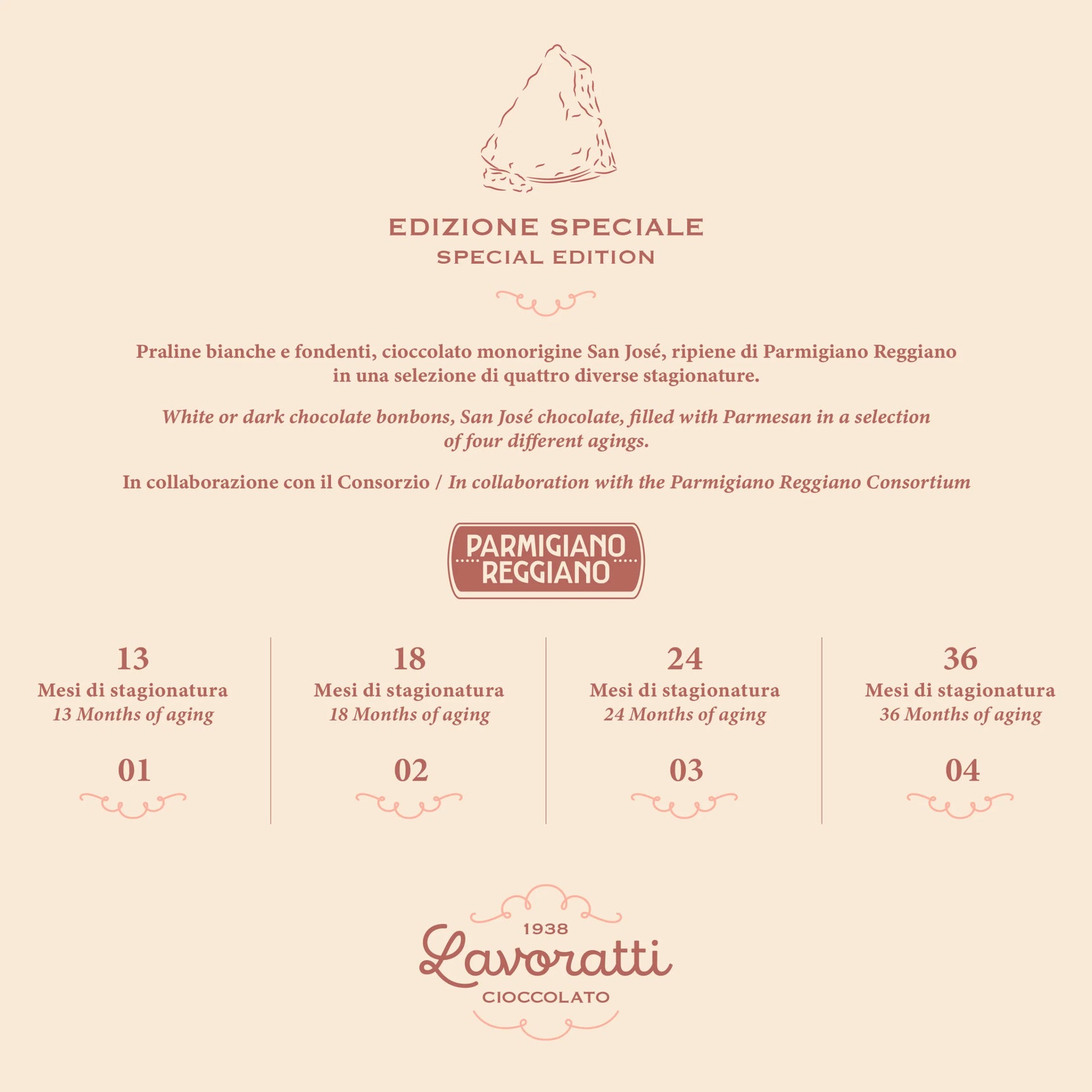 علبة بونبون (8 قطعة) بنكهة جبن بارميزان ريجيانو – 80 جم